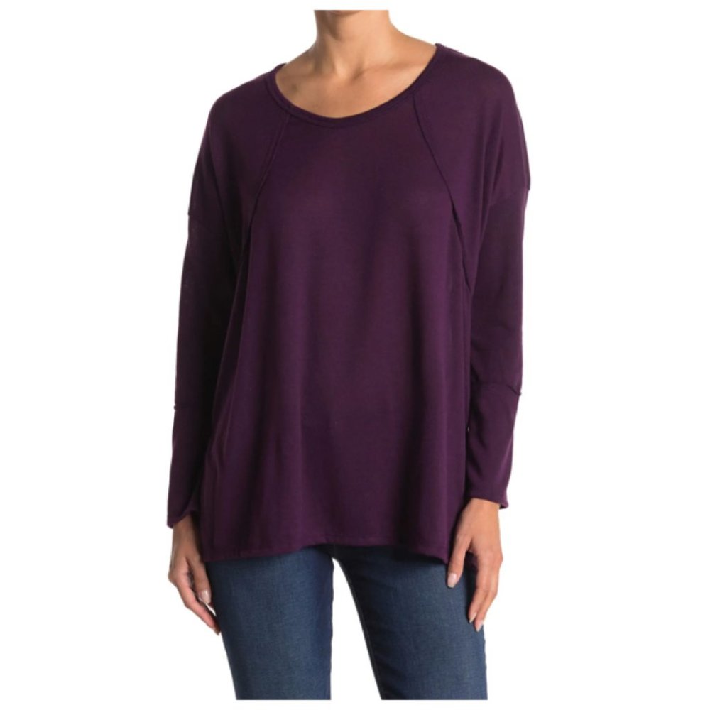 Forgotten Grace Crew Neck Side Slit Long Sleeve